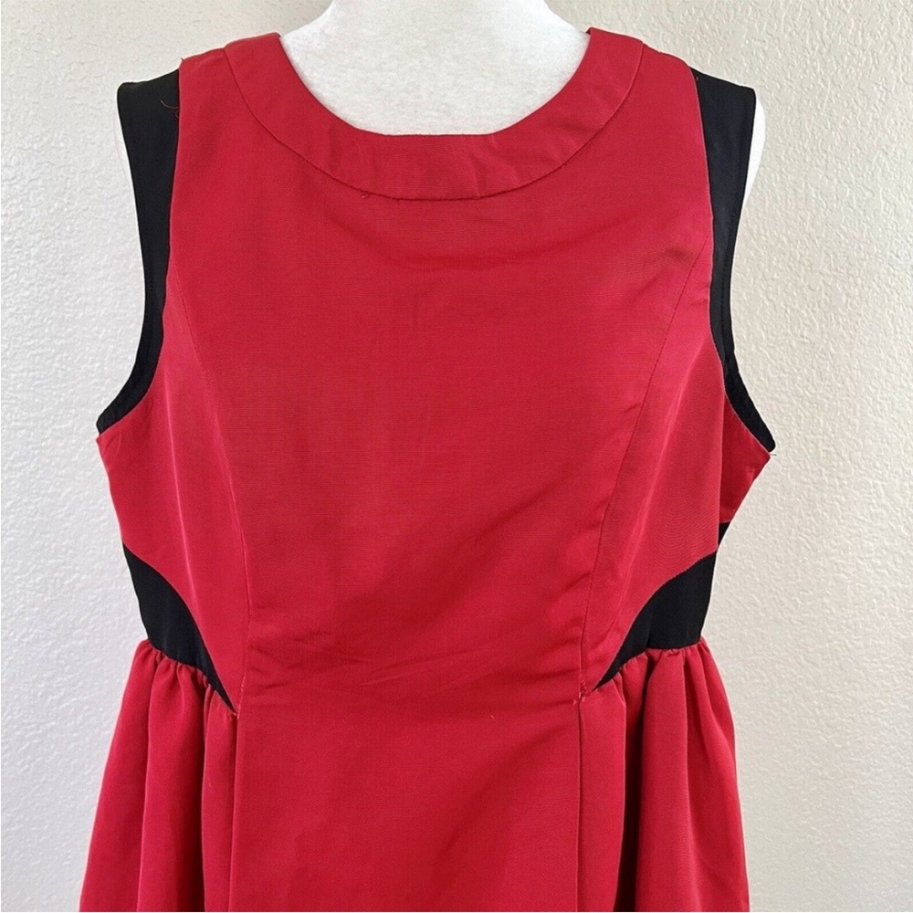 Prabal Gurung for Target Red Sleeveless Dress Black Accents Size 14 - Picture 3 of 16